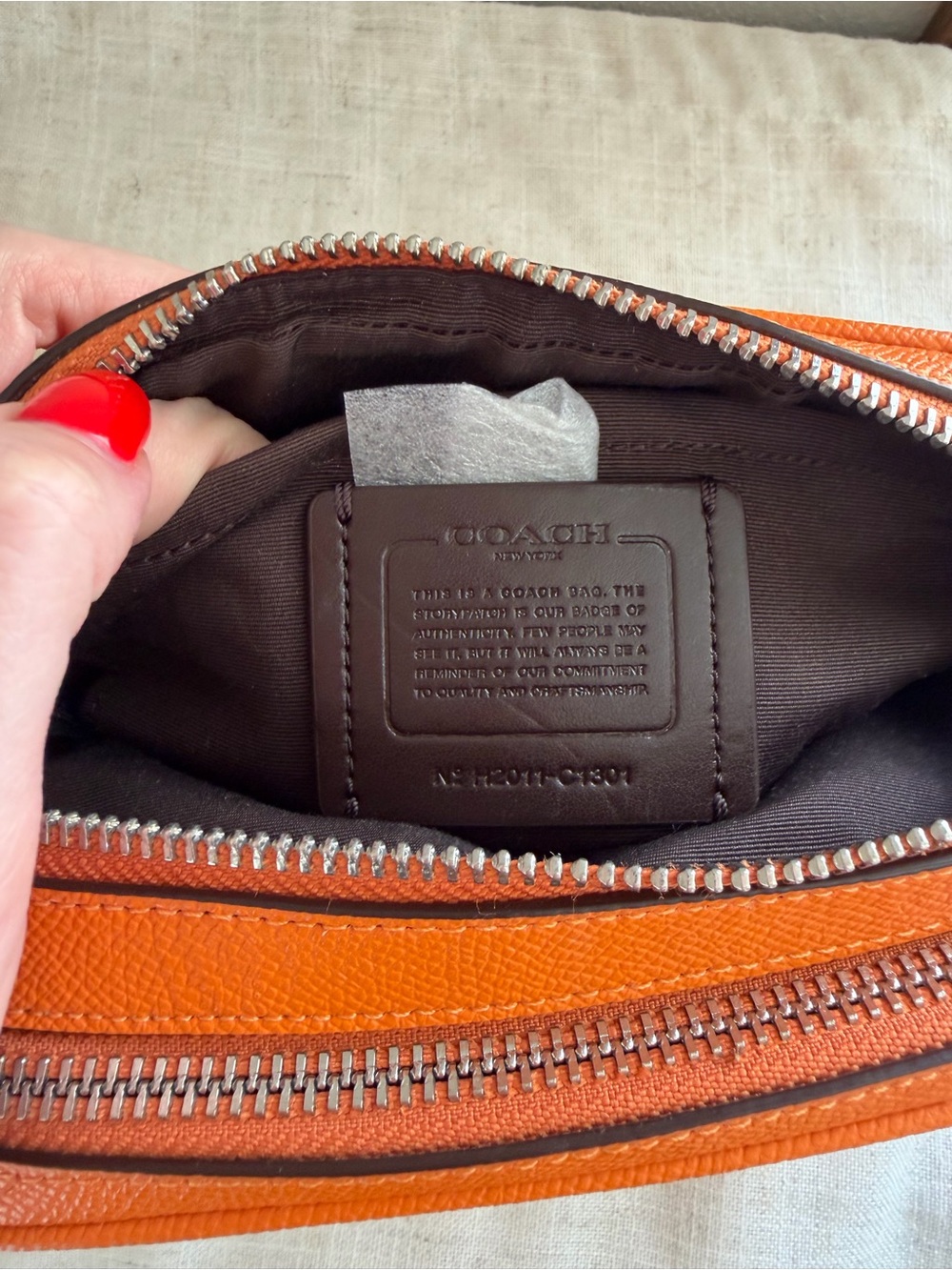 Coach Orange Crossbody Camera Bag with Strap - Picture 8 of 9